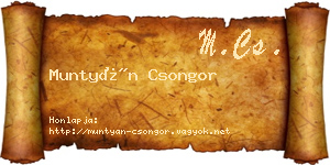 Muntyán Csongor névjegykártya